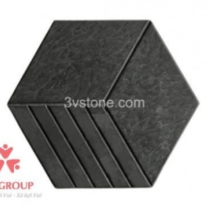 Gạch lục giác 3 sọc màu xám