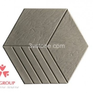 Gạch lục giác 3 sọc màu xi măng