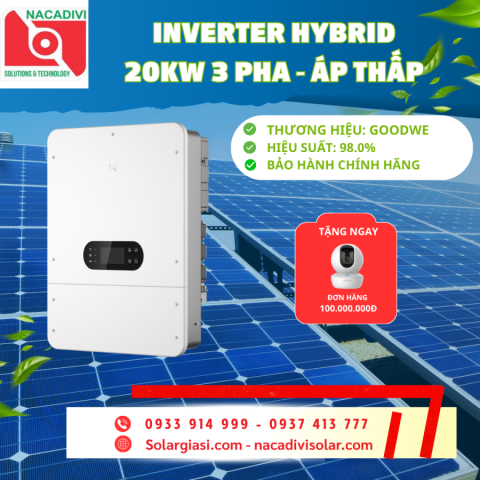 Inverter Hybrid 20KW 3 pha áp thấp - GW20K-ET-L-G10