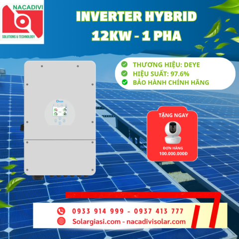  INVERTER HYBRID DEYE 12kW 1 PHA SUN-12K-SG02LP1-EU-AM3