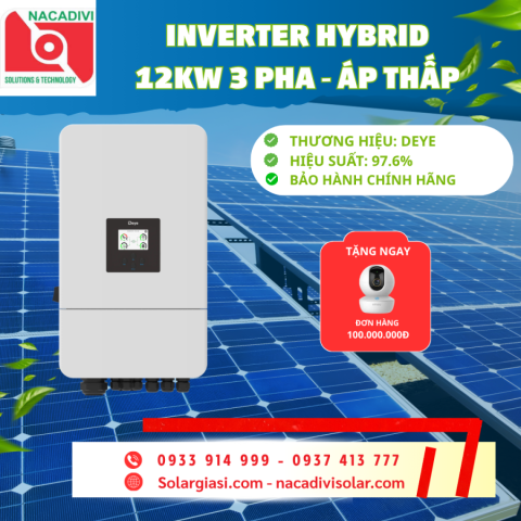 INVERTER HYBRID DEYE 12kW 3 PHA ÁP THẤP - SUN-12K-SG05LP3-EU-SM2