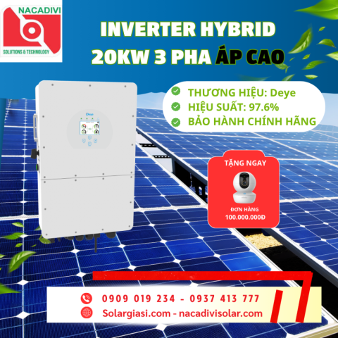 Inverter Hybrid Deye 20kW 3 Pha áp cao - SUN-20K-SG01HP3-EU-AM2