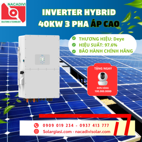 Inverter Hybrid Deye 40kW 3 Pha áp cao - SUN-40K-SG01HP3-EU-BM4