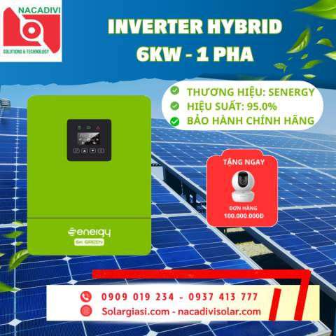 INVERTER HYBRID SENERGY 6KW - 1PHA SE 6K GREEN