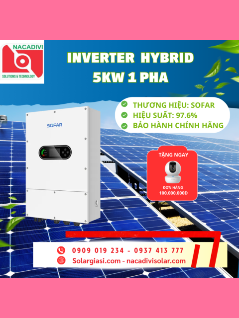 Inverter hybrid Sofar 5kW 1 pha HYD-5K-LS1-PRO