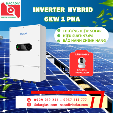 Inverter hybrid Sofar 6kW 1 pha HYD-6K-LS1-PRO