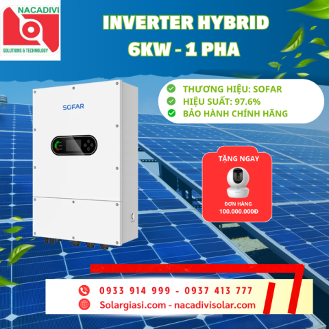 Inverter hybrid Sofar 6kW 1 pha - HYD-6K-LS1-PRO