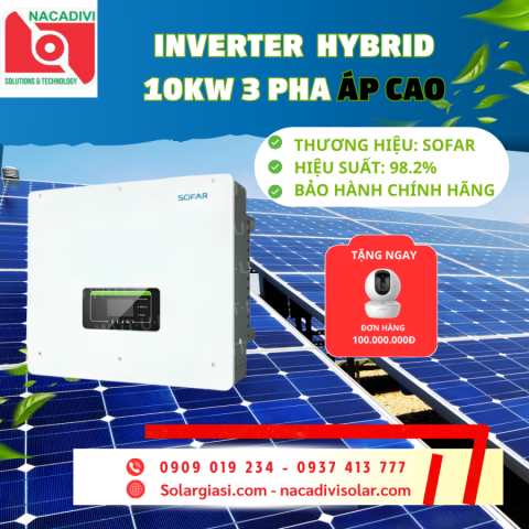 Inverter hybrid Sofar áp cao 3 pha 10kW -  HYD 10KTL-3PH