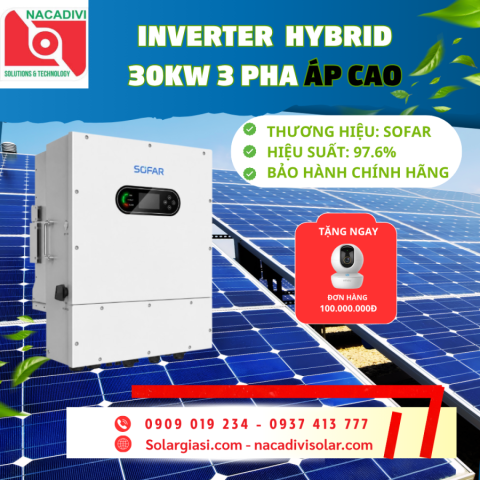 Inverter hybrid Sofar áp cao 3 pha 30kW -  HYD-30K-T1