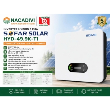 Inverter hybrid Sofar áp cao 3 pha 49.9kW -   HYD-49.9K-T1