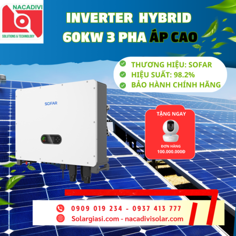Inverter hybrid Sofar áp cao 3 pha 60kW - HYD-60K-T1