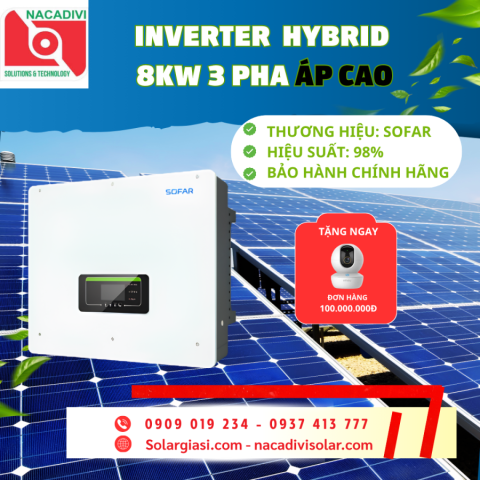 Inverter hybrid Sofar áp cao 3 pha 8kW - HYD 8KTL-3PH