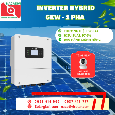 Inverter Hybrid SolaX 6kW 1 PHA -  X1-HYB-6.0-LV
