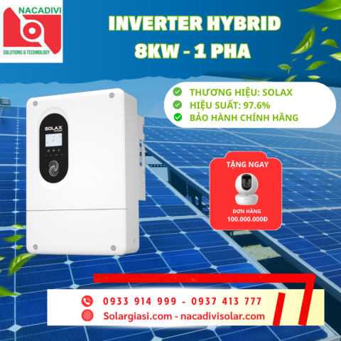 Inverter Hybrid Solax 8kW 1 Pha | X1-LITE-8-LV