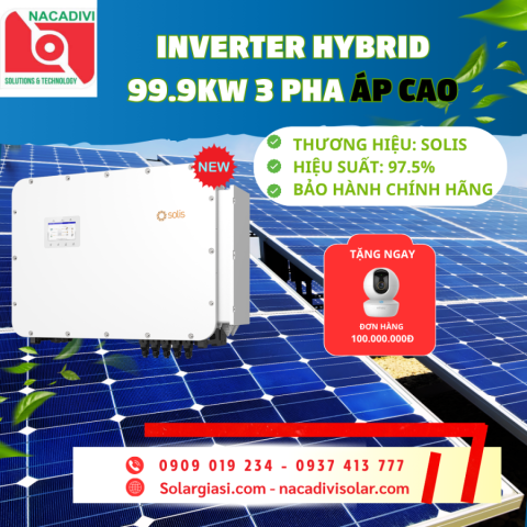 Inverter hybrid Solis 99.9kW 3 pha áp cao - S6-EH3P99.9K10-NV-YD-H