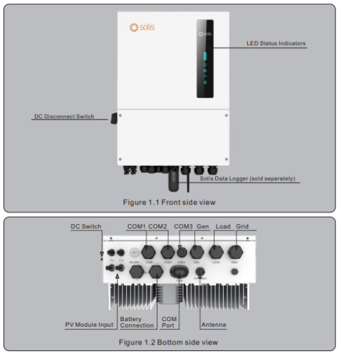 Inverter hybrid Solis 5kW 1 PHA - S6-EH1P5K-L-Pro