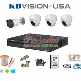 Lắp đặt trọn bộ 4 camera giám sát 8.0M(4K) KBvision (Nghe được âm thanh)