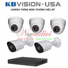 Lắp đặt trọn bộ 5 camera giám sát 1.0MP KBvision