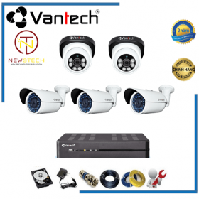 Lắp đặt trọn bộ 5 camera giám sát 2.0MP Vantech
