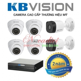 Lắp đặt trọn bộ 6 camera giám sát 1.0MP KBvision