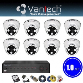 Lắp đặt trọn bộ 8 camera giám sát 1.0M Vantech