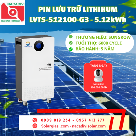 Pin lưu trữ LVTOPSUN LVTS-512100-G3 - 5.12kWh