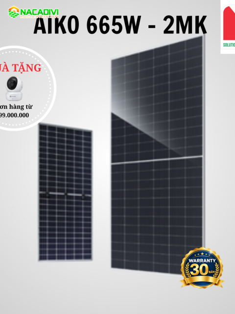 Tấm pin AIKO 665Wp – Stellar 1N+66 – N-Type ABC – 2 mặt kính (AIKO-A-GRH66Dw)