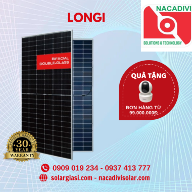 Tấm Pin LONGI 615W Năng Lượng Mặt Trời 
