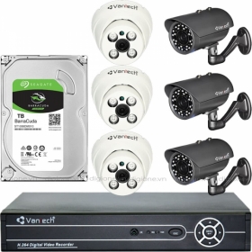 Lắp đặt trọn bộ 6 camera giám sát 2.0MP Vantech